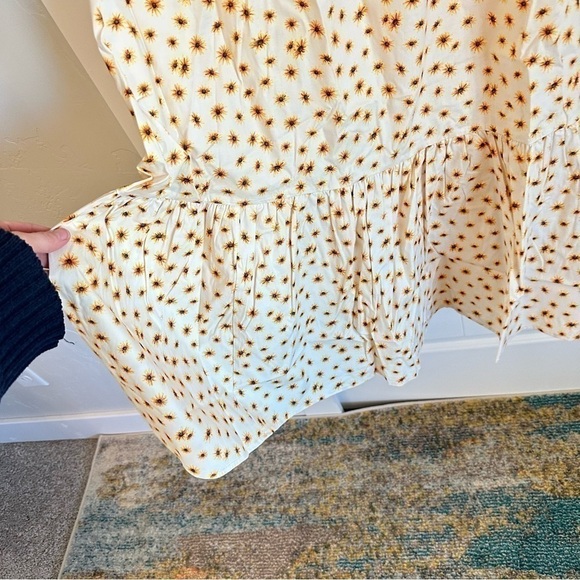 NWT WeWoreWhat smocked midi dress peasant country casual loose baggy women S - Picture 4 of 10